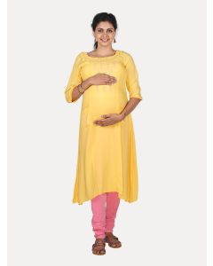 Maternity Top with Leggings & Free Mask (Zoee Yellow)
