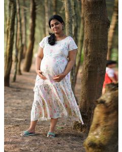 Maternity Short Night Gown- Joelle Cream