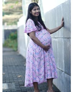 Maternity Short Dress - Ruth Purple