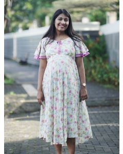 Maternity Short Dress - Ruth Light Yellow 