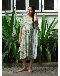Maternity Short Night Gown Kaftan- Bex Grey