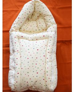 Organic Newborn Baby Bed- Heart Offwhite