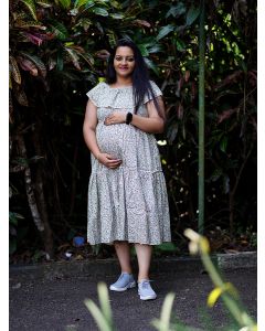 Maternity Organic Short Dress- Eden Green