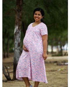 Maternity Short Night Gown Shawn- Pink