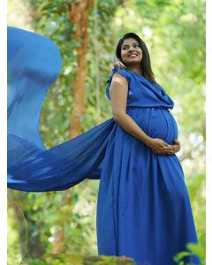 Maternity Fly Gown- dark blue
