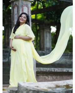 Maternity Fly Gown- Lemon Yellow