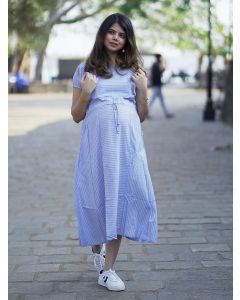 Maternity  Short Dress- Kyra Blue