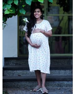 Maternity Knit Short Gown - Kaftan Colour