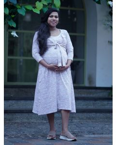 Maternity Knit Short Dress - Amora Pink