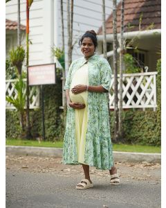 Maternity Sleeveless Dress With Jacket - Olivia L Green