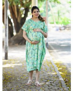Maternity Short Night Gown Kaftan- Bex L Green