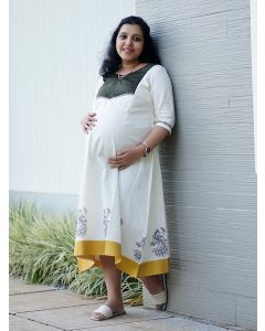 Maternity Short Dress - Onam Hazel Green
