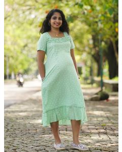 Maternity Short Night Gown- Ezra Light Green