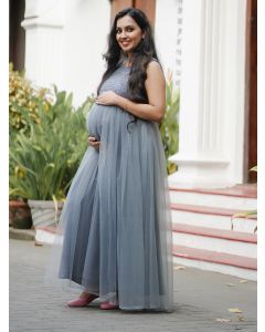 Maternity Baby Shower Gown Ash color