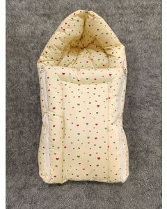 Premature Organic Baby Bed- Heart Offwhite