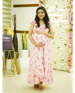Maternity Party Wear Dress- Pink