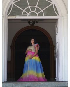 Maternity Party Wear Dress- multi colour
