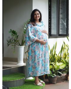 Maternity Party Wear Dress- Blue