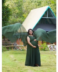 Maternity Fly Gown(D.Green)