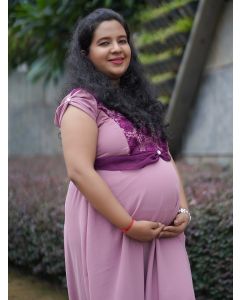 Maternity Party Wear Dress- pastel peach