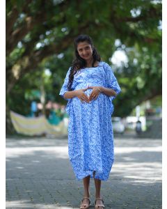 Maternity Short Night Gown- Kaftan (Blue)