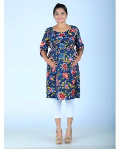 Nursing Top Floral Printed (Pyar Blue)