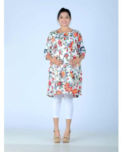 Nursing Top Floral Printed (Pyar Offwhite)