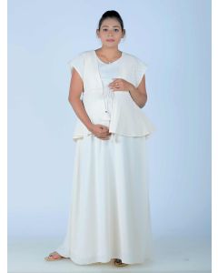 Maternity Maxi Dress with Hakoba Jacket (Linda Peach)