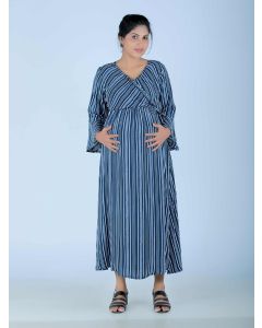 Maternity Maxi Dress (Deeksha Blue)