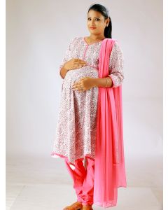 Maternity Salwar Suits Pink Floral (Nigel Flower)