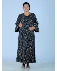 Maternity Maxi Dress (Deeksha Black)