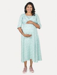 Maternity Full Night Gown- L Green