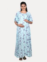 Maternity Full Night Gown- Nima Pink