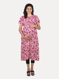 Maternity Maxi Floral Printed Dress (Jez Floral)