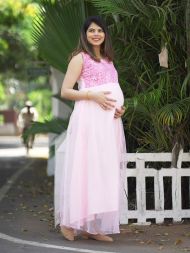 Maternity Photo Dress- Floral Green