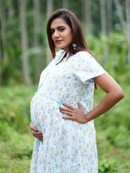 Maternity Long Tops- Floral ( Blue)