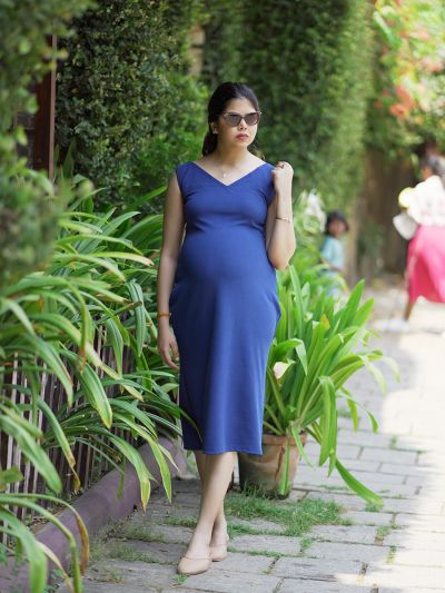 Buy Elegant Wine Maternity Dress  Maternity Gowns Online – The