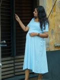 Maternity Short Zipless Dress- Gilda L Blue