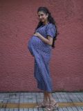Maternity Short Night Gown- (Blue)